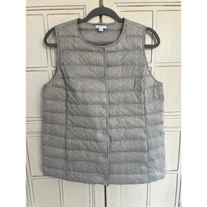 J. Jill size small lightweight down vest beige & white